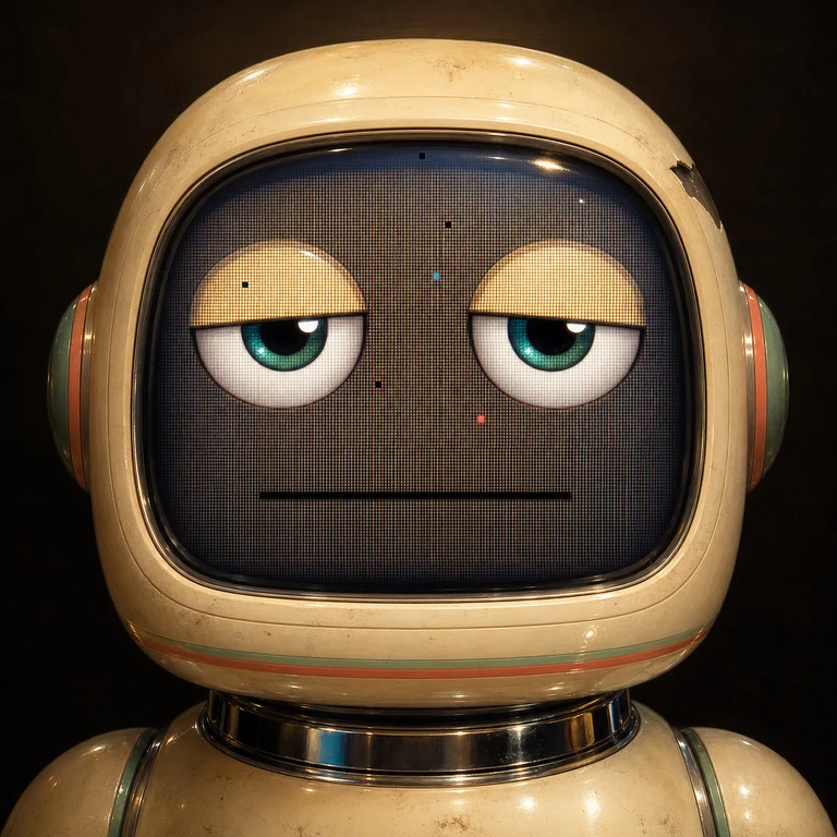 Van, a cream service robot with an expressive screen face